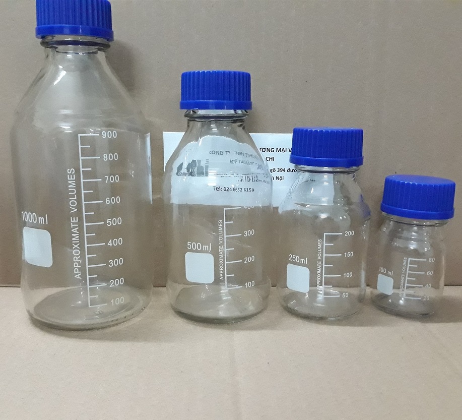 Chai thủy tinh trung tính màu trắng nắp vặn