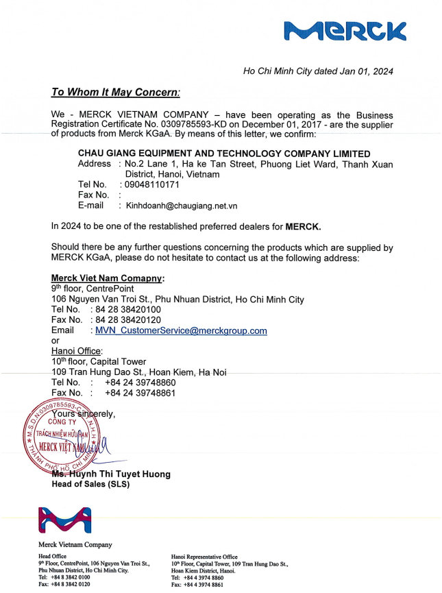 Đại lý hóa chất Merck